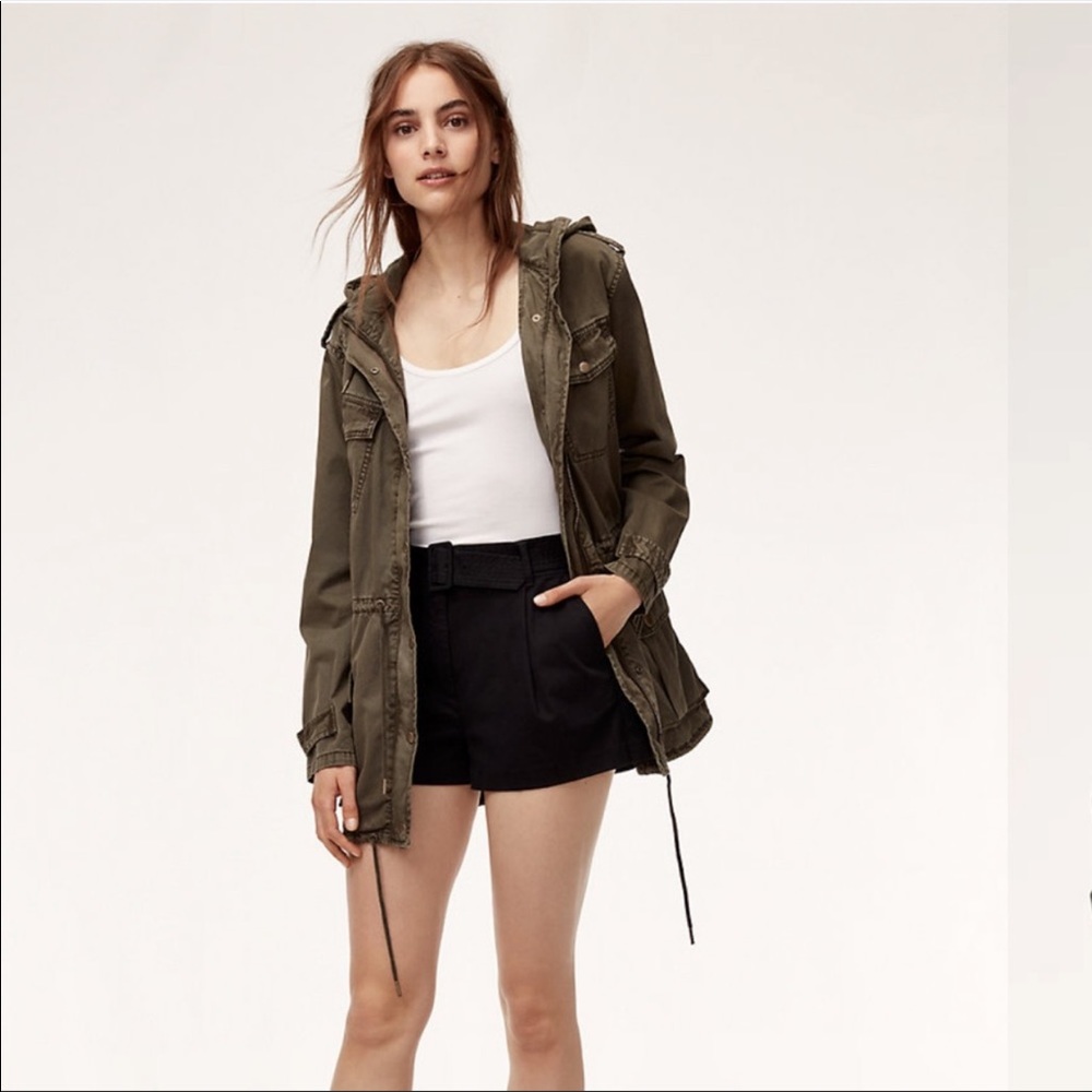 aritzia 100% cotton cargo military jacket